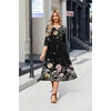 Zeagoo 3/4 Sleeve Women’s Dress Casual Aline Summer Fall Midi Long Dresses(Wf120)
