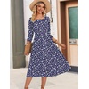 Zeagoo 3/4 Sleeve Women’s Dress Casual Aline Summer Fall Midi Long Dresses(Xh445)