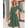 Zeagoo 3/4 Sleeve Women’s Dress Casual Aline Summer Fall Midi Long Dresses(Xh527)