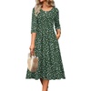 Zeagoo 3/4 Sleeve Women’s Dress Casual Aline Summer Fall Midi Long Dresses(Xh527)