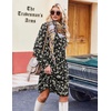 Zeagoo Fall Dresses for Women Long Sleeve Casual Pleated V Neck Dress 2026 A Line Tunic Dress(B26 Black Floral)