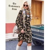 Zeagoo Fall Dresses for Women Long Sleeve Casual Pleated V Neck Dress 2026 A Line Tunic Dress(Black Floral 02)