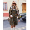 Zeagoo Fall Dresses for Women Long Sleeve Casual Pleated V Neck Dress 2026 A Line Tunic Dress(C26 Chic Printed)