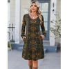Zeagoo Fall Dresses for Women Long Sleeve Casual Pleated V Neck Dress 2026 A Line Tunic Dress(C26 Chic Printed)