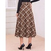 Zeagoo Plaid Skirts for Women Elastic Waist Aline Tartan Skirt with Pockets(Gz919)