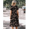 Zeagoo Summer Casual Dress for Womens Floral Midi Sundress with Pockets(Black Floral Print)
