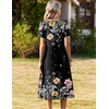 Zeagoo Summer Casual Dress for Womens Floral Midi Sundress with Pockets(Black Floral-1)