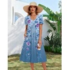 Zeagoo Summer Casual Dress for Womens Floral Midi Sundress with Pockets(Floral-3)