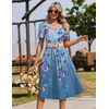 Zeagoo Summer Casual Dress for Womens Floral Midi Sundress with Pockets(Floral-3)