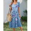 Zeagoo Summer Casual Dress for Womens Floral Midi Sundress with Pockets(Floral-3)