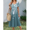 Zeagoo Summer Casual Dress for Womens Floral Midi Sundress with Pockets(Floral-4)