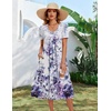 Zeagoo Summer Casual Dress for Womens Floral Midi Sundress with Pockets(Floral-6)