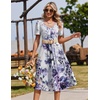 Zeagoo Summer Casual Dress for Womens Floral Midi Sundress with Pockets(Floral-6)