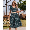 Zeagoo Summer Casual Dress for Womens Floral Midi Sundress with Pockets(Floral-66)