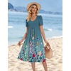 Zeagoo Summer Casual Dress for Womens Floral Midi Sundress with Pockets(Floral-7)