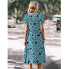 Zeagoo Summer Casual Dress for Womens Floral Midi Sundress with Pockets(Leaf-printed)