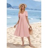 Zeagoo Summer Casual Dress for Womens Floral Midi Sundress with Pockets(Pink Dot)