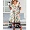 Zeagoo Summer Casual Dress for Womens Floral Midi Sundress with Pockets(Pink Floral-printed)