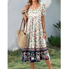 Zeagoo Summer Casual Dress for Womens Floral Midi Sundress with Pockets(Pink Floral-printed)