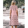 Zeagoo Summer Casual Dress for Womens Floral Midi Sundress with Pockets(Pink Print-1)