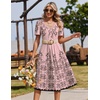 Zeagoo Summer Casual Dress for Womens Floral Midi Sundress with Pockets(Pink Print-1)