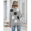 Zeagoo Sweaters for Women 2026 Fall Outfits Long Sleeve Winter Clothes(Flower Gray)