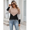 Zeagoo Sweaters for Women 2026 Fall Outfits Long Sleeve Winter Clothes(Khaki & Black)