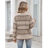 Zeagoo Sweaters for Women 2026 Fall Outfits Long Sleeve Winter Clothes(Khaki Diamond Stripes)
