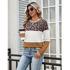 Zeagoo Sweaters for Women 2026 Fall Outfits Long Sleeve Winter Clothes(Leopard Print & White & Reddish Brown)