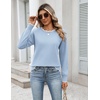 Zeagoo Sweaters for Women 2026 Fall Outfits Long Sleeve Winter Clothes(Light Blue)
