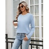 Zeagoo Sweaters for Women 2026 Fall Outfits Long Sleeve Winter Clothes(Light Blue)