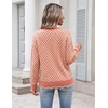 Zeagoo Sweaters for Women 2026 Fall Outfits Long Sleeve Winter Clothes(Orange & White)