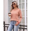 Zeagoo Sweaters for Women 2026 Fall Outfits Long Sleeve Winter Clothes(Orange & White)