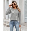 Zeagoo Sweaters for Women 2026 Fall Outfits Long Sleeve Winter Clothes(White Snowflakes)