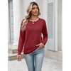Zeagoo Sweaters for Women 2026 Fall Outfits Long Sleeve Winter Clothes(Wine Red)
