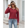 Zeagoo Sweaters for Women 2026 Fall Outfits Long Sleeve Winter Clothes(Wine Red)