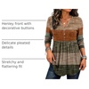 Zeagoo Women Blouses Long Sleeve Top Boho Henley Vneck Pleated Fall Tunic(Stripes 1)