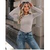 Zeagoo Women Long Sleeve Shirts Slim Fit Going Out Tops Crewneck Basic Tee(Brown Stripes Tw541)