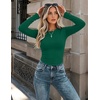 Zeagoo Women Long Sleeve Shirts Slim Fit Going Out Tops Crewneck Basic Tee(Green)