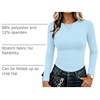 Zeagoo Women Long Sleeve Shirts Slim Fit Going Out Tops Crewneck Basic Tee(Light Blue)