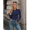 Zeagoo Women Long Sleeve Shirts Slim Fit Going Out Tops Crewneck Basic Tee(Navy Blue)