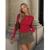 Zeagoo Women Long Sleeve Shirts Slim Fit Going Out Tops Crewneck Basic Tee(Polka Dot Jh791)