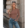 Zeagoo Women Long Sleeve Shirts Slim Fit Going Out Tops Crewneck Basic Tee(Taupe)