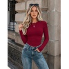 Zeagoo Women Long Sleeve Shirts Slim Fit Going Out Tops Crewneck Basic Tee(Wine Red)