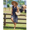 Zeagoo Women Summer Casual Dress 2026 Sleeveless Midi Tank Sundress with Pockets V Neck Buttons Pleated A Line Tshirt Dress(Navy Blue Floral)