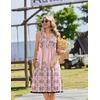 Zeagoo Women Summer Casual Dress 2026 Sleeveless Midi Tank Sundress with Pockets V Neck Buttons Pleated A Line Tshirt Dress(Pink Floral)
