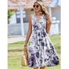 Zeagoo Women Summer Casual Dress 2026 Sleeveless Midi Tank Sundress with Pockets V Neck Buttons Pleated A Line Tshirt Dress(Purple Floral)