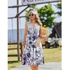 Zeagoo Women Summer Casual Dress 2026 Sleeveless Midi Tank Sundress with Pockets V Neck Buttons Pleated A Line Tshirt Dress(Purple Floral)