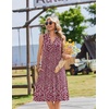 Zeagoo Women Summer Casual Dress 2026 Sleeveless Midi Tank Sundress with Pockets V Neck Buttons Pleated A Line Tshirt Dress(Red White Floral)
