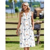 Zeagoo Women Summer Casual Dress 2026 Sleeveless Midi Tank Sundress with Pockets V Neck Buttons Pleated A Line Tshirt Dress(White Floral)